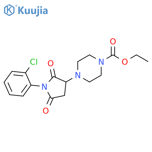 ethyl 4-1-(2-chlorophenyl)-2,5-dioxopyrrolidin-3-ylpiperazine-1-carboxylate structure