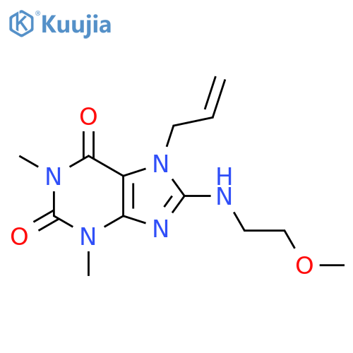 8-(2-methoxyethyl)amino-1,3-dimethyl-7-(prop-2-en-1-yl)-2,3,6,7-tetrahydro-1H-purine-2,6-dione structure
