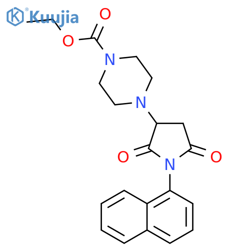 ethyl 4-1-(naphthalen-1-yl)-2,5-dioxopyrrolidin-3-ylpiperazine-1-carboxylate structure