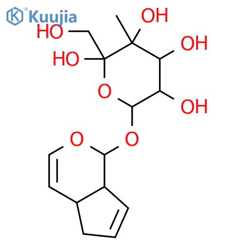 (2R,3S,4R,5R,6S)-2-(hydroxymethyl)-3-methyl-6-[(4aS,7aR)-1,4a,5,7a-tetrahydrocyclopenta[c]pyran-1-yloxy]tetrahydro-2H-pyran-2,3,4,5-tetrol (non-preferred name) structure