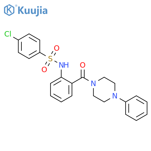 4-chloro-N-2-(4-phenylpiperazine-1-carbonyl)phenylbenzene-1-sulfonamide structure