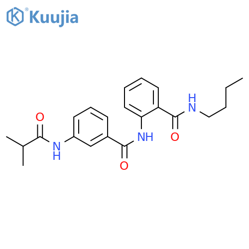 N-butyl-2-[({3-[(2-methylpropanoyl)amino]phenyl}carbonyl)amino]benzamide structure