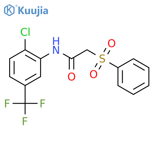 N-[2-chloro-5-(trifluoromethyl)phenyl]-2-(phenylsulfonyl)acetamide structure
