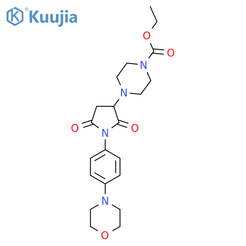 ethyl 4-{1-[4-(morpholin-4-yl)phenyl]-2,5-dioxopyrrolidin-3-yl}piperazine-1-carboxylate structure