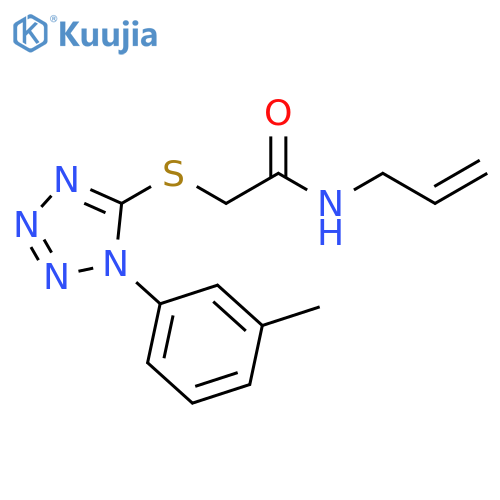2-{1-(3-methylphenyl)-1H-1,2,3,4-tetrazol-5-ylsulfanyl}-N-(prop-2-en-1-yl)acetamide structure