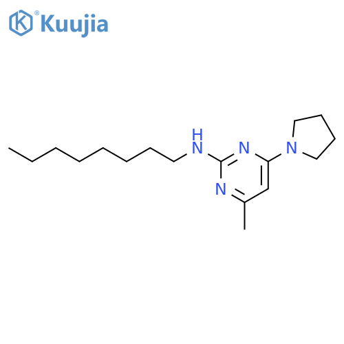 2-Pyrimidinamine, 4-methyl-N-octyl-6-(1-pyrrolidinyl)- structure
