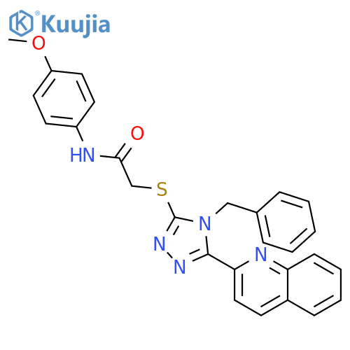 <br>2-(4-Benzyl-5-quinolin-2-yl-4H-[1,2,4]triazol-3-ylsulfanyl)-N-(4-methoxy-ph enyl)-acetamide structure