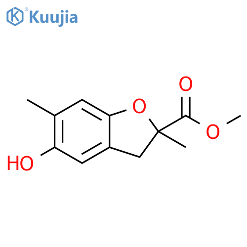 2-Benzofurancarboxylic acid, 2,3-dihydro-5-hydroxy-2,6-dimethyl-, methyl ester structure