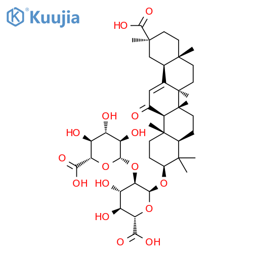 (3beta,18alpha)-30-hydroxy-11,30-dioxoolean-12-en-3-yl 2-O-beta-D-glucopyranuronosyl-alpha-D-glucopyranosiduronic acid structure