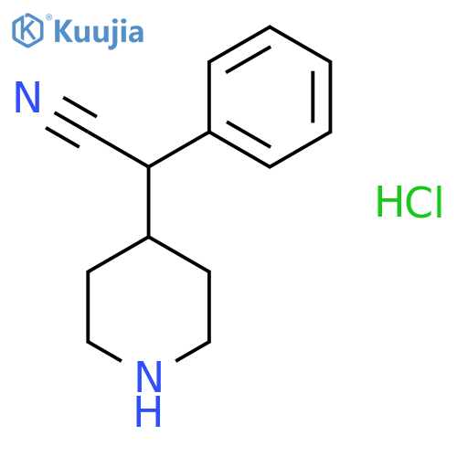 4-Piperidineacetonitrile,a-phenyl-, hydrochloride (1:1) structure