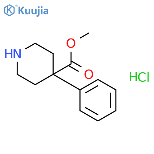 4-Piperidinecarboxylicacid, 4-phenyl-, methyl ester, hydrochloride (1:1) structure