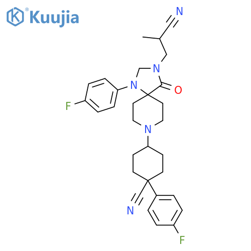 1,3,8-Triazaspiro[4.5]decane-3-propanenitrile,8-[4-cyano-4-(4-fluorophenyl)cyclohexyl]-1-(4-fluorophenyl)-a-methyl-4-oxo-, cis- (9CI) structure