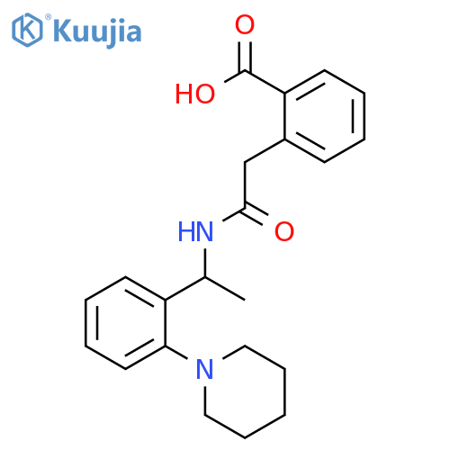BENZOIC ACID, 2-[2-OXO-2-[[1-[2-(1-PIPERIDINYL)PHENYL]ETHYL]AMINO]ETHYL]- structure
