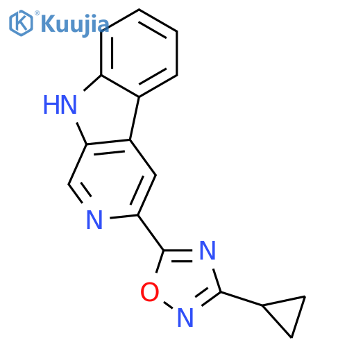 9H-PYRIDO[3,4-B]INDOLE, 3-(3-CYCLOPROPYL-1,2,4-OXADIAZOL-5-YL)- structure
