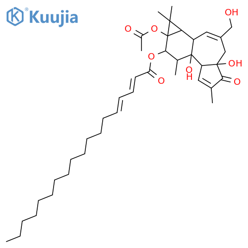 (1aR,1bS,4aR,7aS,7bS,8R,9R,9aS)-9a-(acetyloxy)-4a,7b-dihydroxy-3-(hydroxymethyl)-1,1,6,8-tetramethyl-5-oxo-1a,1b,4,4a,5,7a,7b,8,9,9a-decahydro-1H-cyclopropa[3,4]benzo[1,2-e]azulen-9-yl (2E,4E)-octadeca-2,4-dienoate structure