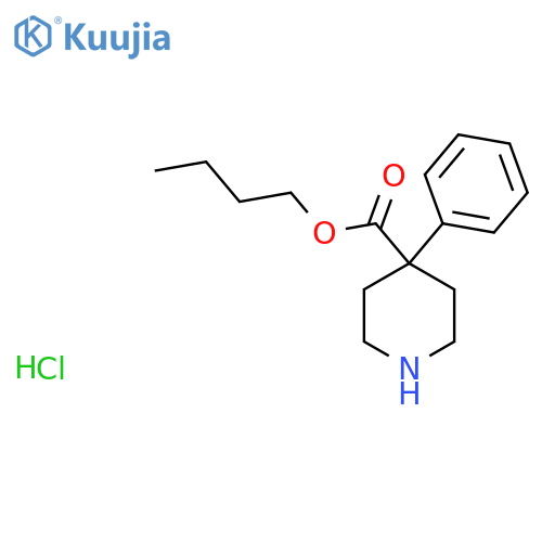 4-Piperidinecarboxylicacid, 4-phenyl-, butyl ester, hydrochloride (1:1) structure