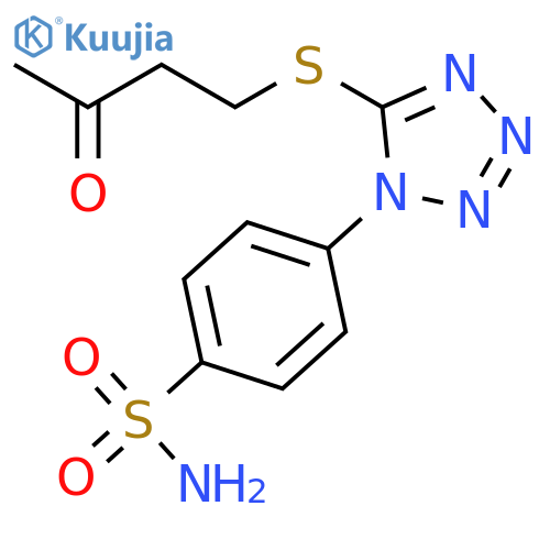 Benzenesulfonamide, 4-[5-[(3-oxobutyl)thio]-1H-tetrazol-1-yl]- structure