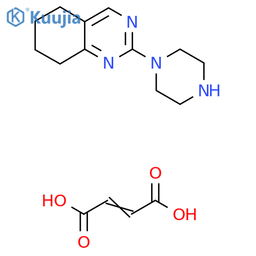 But-2-enedioic acid;2-piperazin-1-yl-5,6,7,8-tetrahydroquinazoline structure