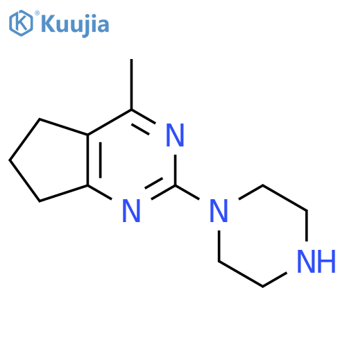 5H-Cyclopentapyrimidine, 6,7-dihydro-4-methyl-2-(1-piperazinyl)- structure