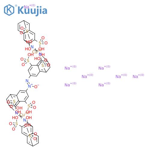 octasodium [mu-[[3,3'-azoxybis[8-hydroxy-7-[(2-hydroxy-3,6-disulpho-1-naphthyl)azo]naphthalene-1,5-disulphonato]](12-)]]dicuprate(8-) structure