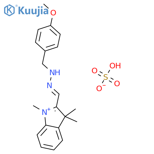 2-(((4-Methoxyphenyl)methylhydrazono)methyl)-1,3,3-trimethyl-3H-indolium hydrogen sulphate structure