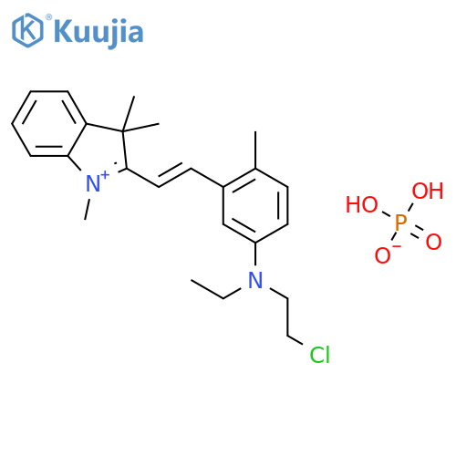 2-(2-(4-((2-Chloroethyl)ethylamino)-o-tolyl)vinyl)-1,3,3-trimethyl-3H-indolium dihydrogen phosphate structure