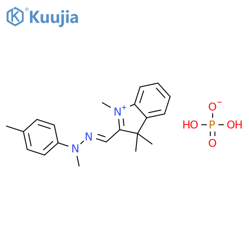1,3,3-Trimethyl-2-((methyl(p-tolyl)hydrazono)methyl)-3H-indolium dihydrogen phosphate structure