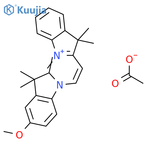 2-[2-(2,3-dihydro-5-methoxy-2,3,3-trimethyl-1h-indol-1-yl)vinyl]-1,3,3-trimethyl-3h-indolium acetate structure
