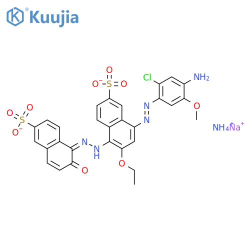 2-Naphthalenesulfonicacid,8-[2-(4-amino-2-chloro-5-methoxyphenyl)diazenyl]-6-ethoxy-5-[2-(2-hydroxy-6-sulfo-1-naphthalenyl)diazenyl]-,ammonium sodium salt (1:?:?) structure
