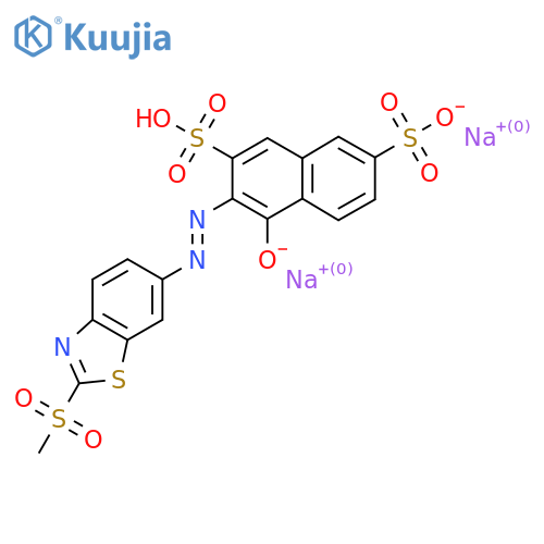 disodium 4-hydroxy-3-[[2-(methylsulphonyl)-6-benzothiazol-1-yl]azo]naphthalene-2,7-disulphonate structure