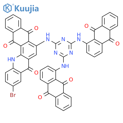 Naphth[2,3-c]acridine-5,8,14(13H)-trione,6-[[4,6-bis[(9,10-dihydro-9,10-dioxo-1-anthracenyl)amino]-1,3,5-triazin-2-yl]amino]-10-bromo- structure