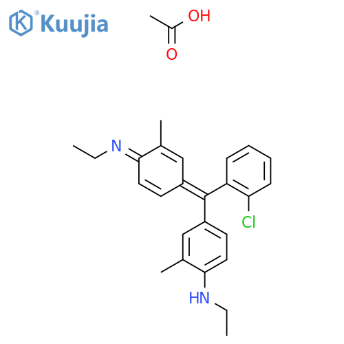 Acetic acid;4-[(Z)-(2-chlorophenyl)-(4-ethylimino-3-methylcyclohexa-2,5-dien-1-ylidene)methyl]-N-ethyl-2-methylaniline structure