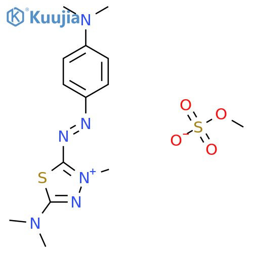 5-(Dimethylamino)-2-((4-(dimethylamino)phenyl)azo)-3-methyl-1,3,4-thiadiazolium methyl sulphate structure