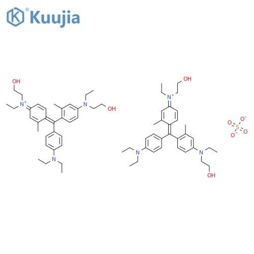 Bis((4-((4-(diethylamino)phenyl)(4-(ethyl(2-hydroxyethyl)amino)-2-methylphenyl)methylene)-3-methyl-2,5-cyclohexadien-1-ylidene)ethyl(2-hydroxyethyl)ammonium) sulphate structure