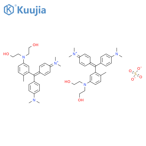 Bis((4-((4-(bis(2-hydroxyethyl)amino)-o-tolyl)(4-(dimethylamino)phenyl)methylene)cyclohexa-2,5-dien-1-ylidene)dimethylammonium) sulphate structure