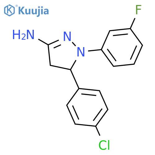 1H-PYRAZOL-3-AMINE, 5-(4-CHLOROPHENYL)-1-(3-FLUOROPHENYL)-4,5-DIHYDRO- structure