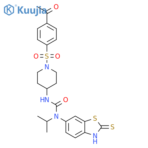 4-Piperidinamine,1-[(4-acetylphenyl)sulfonyl]-N-[[(2,3-dihydro-2-thioxo-6-benzothiazolyl)(1-methylethyl)amino]carbonyl]- structure