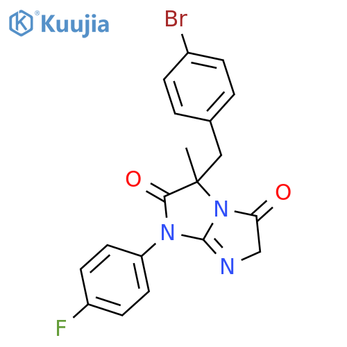 1H-Imidazo[1,2-a]imidazole-2,5(3H,6H)-dione,3-[(4-bromophenyl)methyl]-1-(4-fluorophenyl)-3-methyl-, (3R)- structure