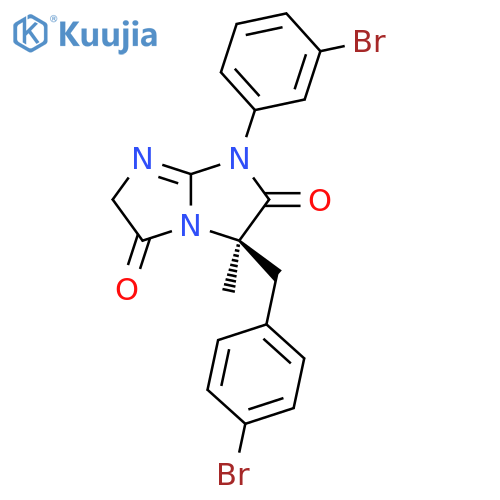 1H-Imidazo[1,2-a]imidazole-2,5(3H,6H)-dione,1-(3-bromophenyl)-3-[(4-bromophenyl)methyl]-3-methyl-, (3R)- structure