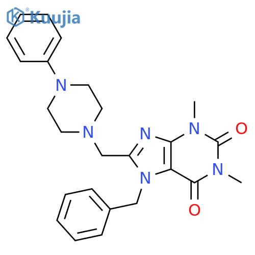 7-benzyl-1,3-dimethyl-8-(4-phenylpiperazin-1-yl)methyl-2,3,6,7-tetrahydro-1H-purine-2,6-dione structure