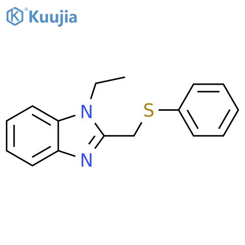 1-ethyl-2-[(phenylsulfanyl)methyl]-1H-1,3-benzodiazole structure