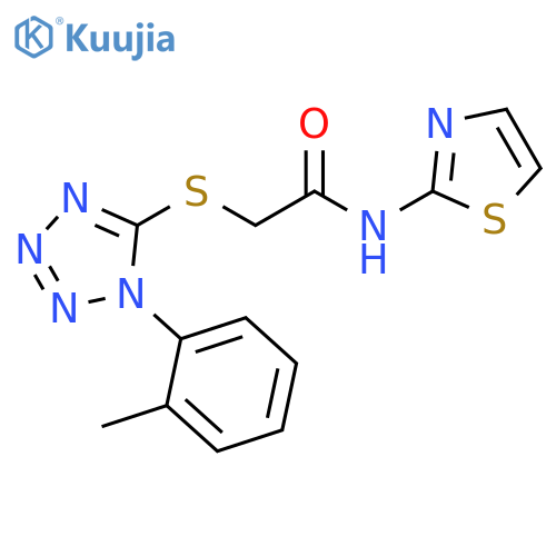 2-{1-(2-methylphenyl)-1H-1,2,3,4-tetrazol-5-ylsulfanyl}-N-(1,3-thiazol-2-yl)acetamide structure