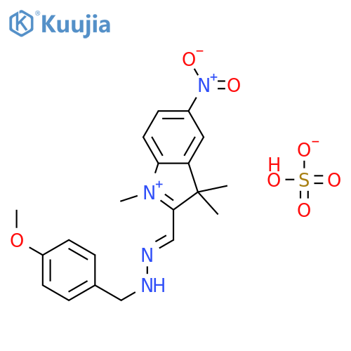 2-(((4-Methoxyphenyl)methylhydrazono)methyl)-1,3,3-trimethyl-5-nitro-3H-indolium hydrogen sulphate structure