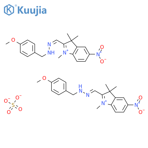 2-[[(4-methoxyphenyl)methylhydrazono]methyl]-1,3,3-trimethyl-5-nitro-3h-indolium sulphate (2:1) structure