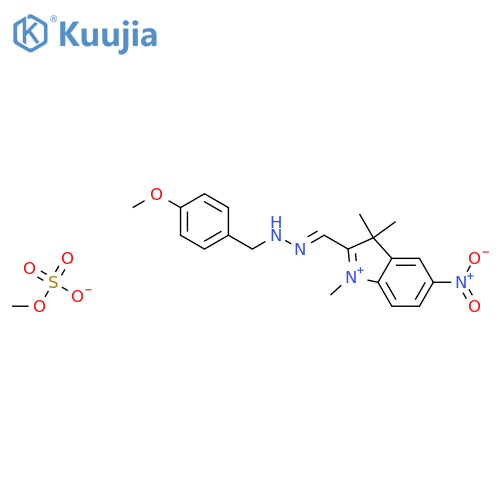 2-(((4-Methoxyphenyl)methylhydrazono)methyl)-1,3,3-trimethyl-5-nitro-3H-indolium methyl sulphate structure