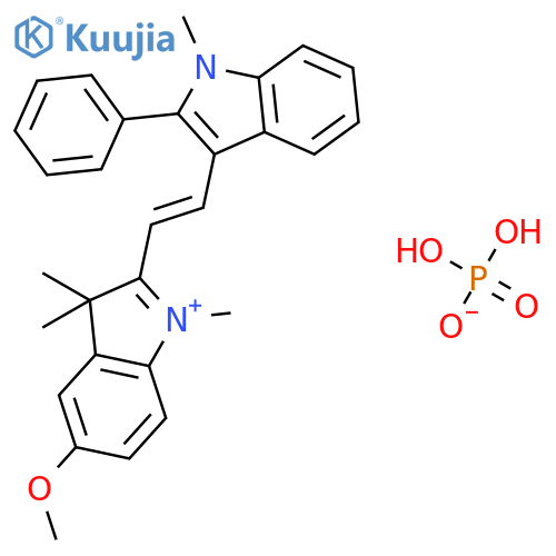 5-methoxy-1,3,3-trimethyl-2-[2-(1-methyl-2-phenyl-1h-indol-3-yl)vinyl]-3h-indolium dihydrogen phosphate structure