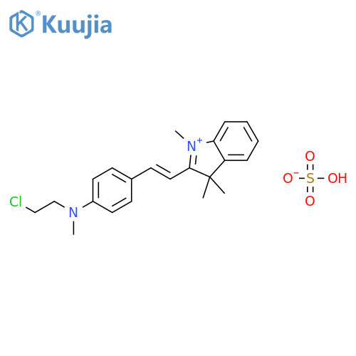 3H-Indolium,2-[2-[4-[(2-chloroethyl)methylamino]phenyl]ethenyl]-1,3,3-trimethyl-, sulfate (1:1) structure
