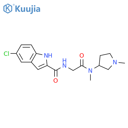 1H-Indole-2-carboxamide,5-chloro-N-[2-[methyl(1-methyl-3-pyrrolidinyl)amino]-2-oxoethyl]- structure