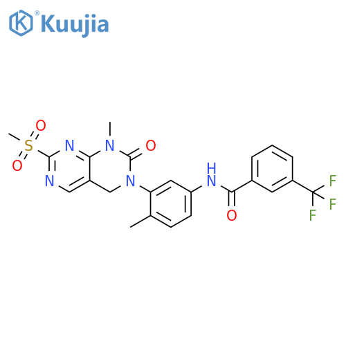 N-(4-methyl-3-(1-methyl-7-(methylsulfonyl)-2-oxo-1,2-dihydropyrimido[4,5-d]pyrimidin-3(4H)-yl)phenyl)-3-(trifluoromethyl)benzamide structure