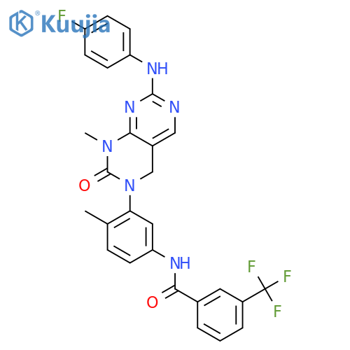 Benzamide,N-[3-[7-[(4-fluorophenyl)amino]-1,4-dihydro-1-methyl-2-oxopyrimido[4,5-d]pyrimidin-3(2H)-yl]-4-methylphenyl]-3-(trifluoromethyl)- structure